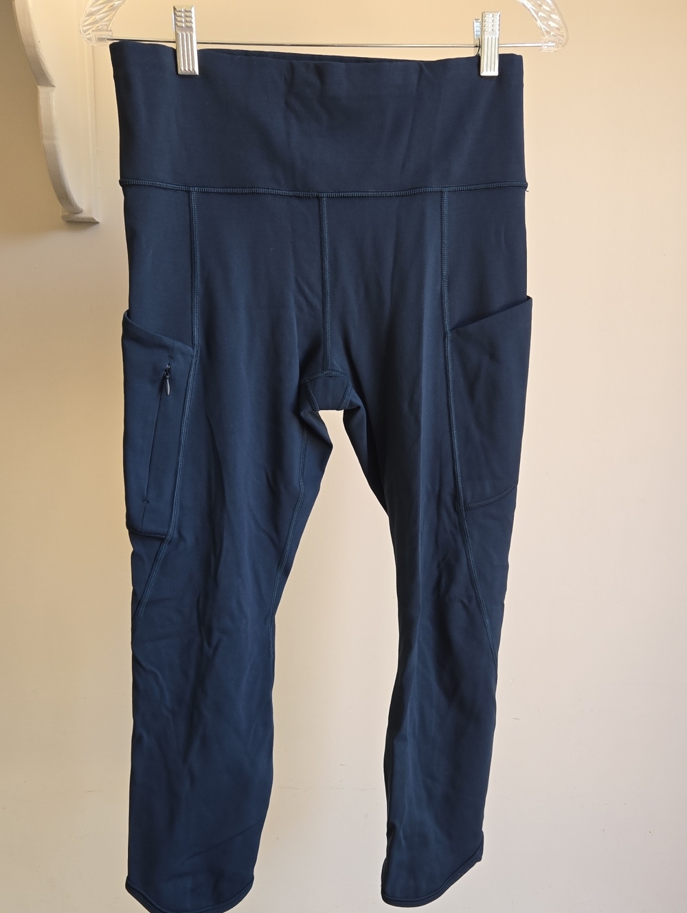 Athleta Dark Teal Performance Leggings with Subtle Logo